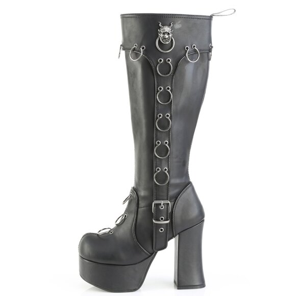 Platform Gothic Block Heel Knee High Boots - Picture 1 of 5
